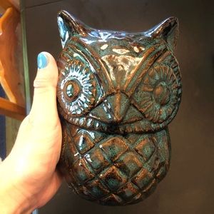 Brown & Teal Ceramic Owl 🦉